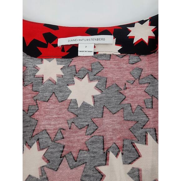 Diane von Furstenberg Starburst Mini Wrap Dress Women's Size 2 - Picture 5 of 12